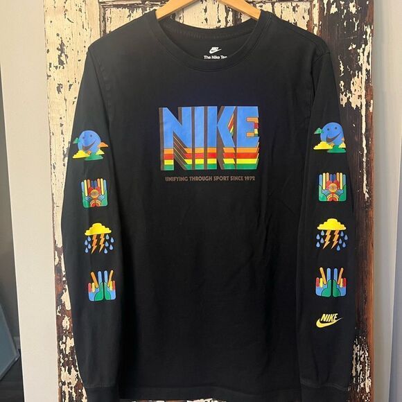 The Nike Tee 3-D Logo Long sleeve crewneck T-shirt. Size M Unifying sports - Picture 1 of 7